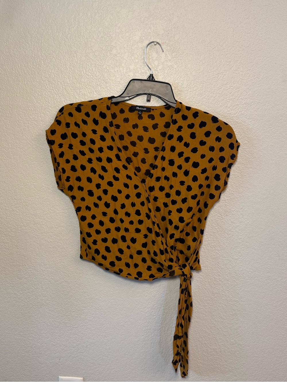 Madewell Sash-Tie Wrap Top in Painted Spots - Size S